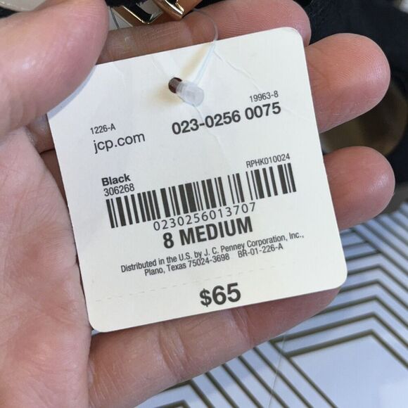 Ana Daly Heel Sandals Size 8 M Black Faux Suede Open Toe Buckle Chunky Y2K - Picture 6 of 11